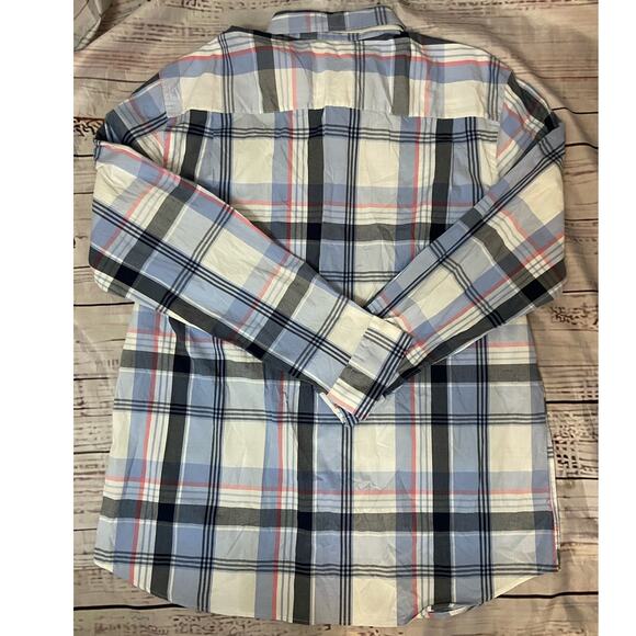 Crown & Ivy Button Up Shirt Mens XL Plaid Classic Fit Long Sleeve Collar Pocket - Picture 3 of 11
